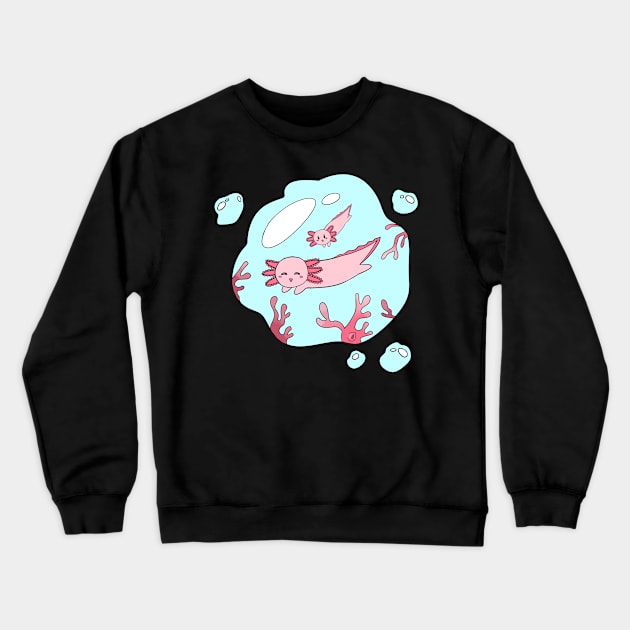 Axolotl Crewneck Sweatshirt by Nimmersatt